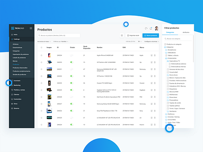 Products Dashboard (e-Commerce) back office dashboard e commerce ui user experience user interface ux