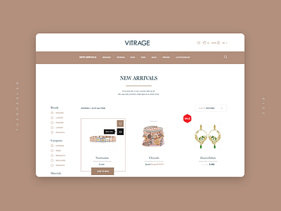 Vitrage - Product Page ecommerce eshop jewellery minimalistic photography products sale website