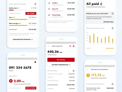 Bills, bills, bills android app bills ios mobile postpaid prepaid self care app telco top up ui ux