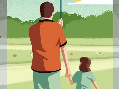 Unconditional Love fatherdaughter folioart illustration love rain stephanschmitz unconditional