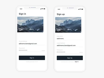 SignIn & SignUp Screen app mobile
