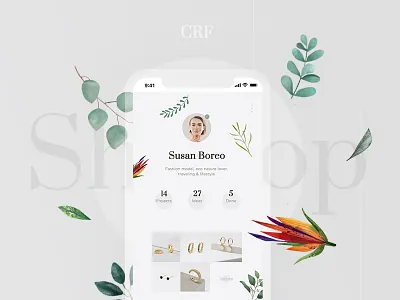 Creative Space app app clean creative design font grid illustration pastel plants shop social typographic