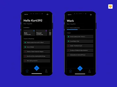 Minimal To-Do App Concept dark mode ios iphone x minimal design slick tasks time management to do ui ux