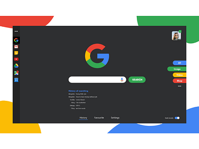 Google Search Dark Page dark design google layout page search theme ui web webdesign www