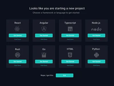 Getting Started angular coder coding framework go html ide language project react ui ux