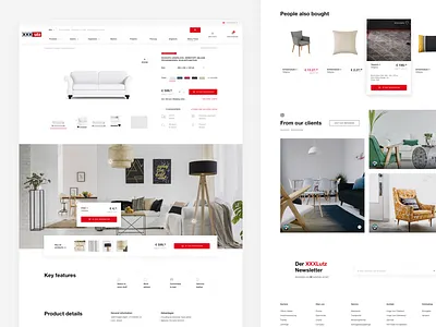 product page shop clean design detail shop ecommerce landing page product detail product page product page shop product shop ui ux web design xxxlutz