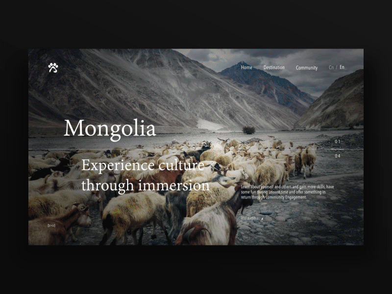 TheGreenlion Homepage Redesign full page transition travel ui ux volunteer program