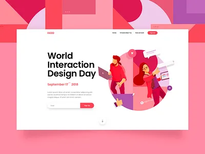 IXDD Landing Page Illustration character design flat graphic illustration interaction landing ui ux vector web website
