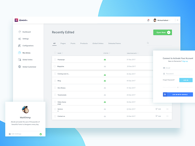 Dashboard Exploration app clean dashboard desktop element elementor flat modal ui ux web