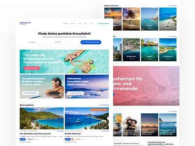 HolidayCheck Cruises - Homepage 2.0 cruises homepage landing minimal offers teasers travel website