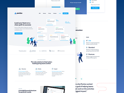 Perdoo Web Design blue clean design homepage okr ui design web web design