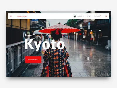 Powertrip ecommerce japan kyoto travel ui ux web design xd
