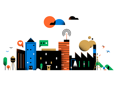 City Life city design geometric illustration life shapes texture vector