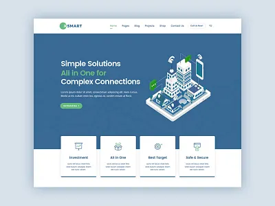 Smart Home WordPress Theme clean creative design illustration isometric minimal modern saas smart home ui ux web