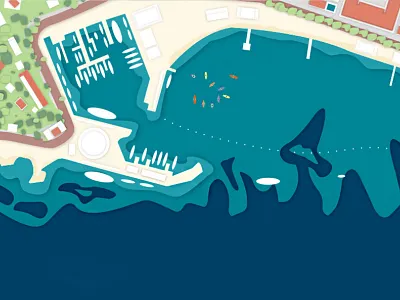 Cannes Event Illustration cannes illustration insta layers map ocean paddleboarding sea