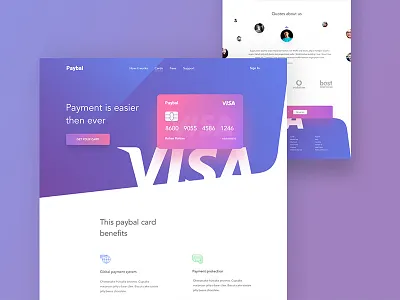 Card landing page debit and credit card financial card landing financial web design template good minimal design gradient colourful shapes ui ux uiux visa card master card web design web appication