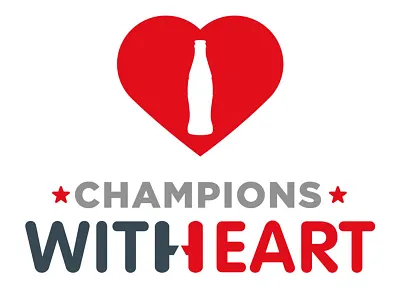 Champions With Heart coca cola color heart identity logo