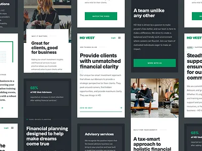 HD Vest® | Mobile Web finance green mobile money responsive tax ui web website