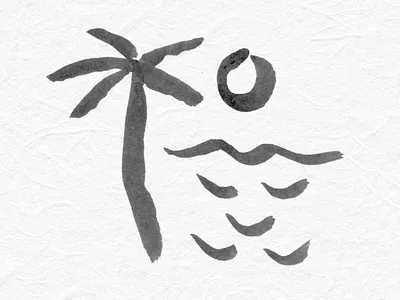 Coastline brush coast icon ink logo mark minimal minimalist ocean sea