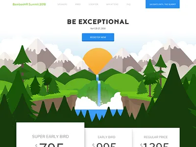 BambooHR Summit 2018 Website agenda event layout mountains parallax price service snowbird summit user conference utah website
