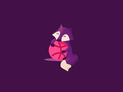 2 Dribbble invite cute dribbble fox hug illustration illustrator invite logo love sweet