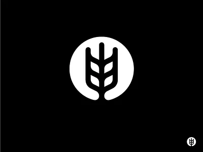 Wheat Mark bold grain leaf logo mark spring summer symbol wheat