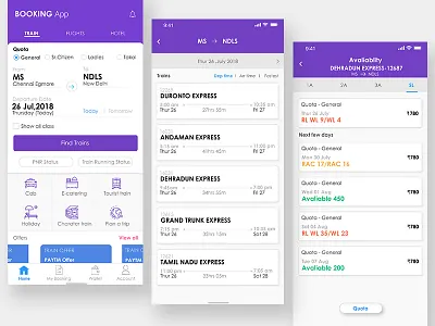 Booking App UI/UX app booking booking app icons mobile ui mobile ux train booking ui ux