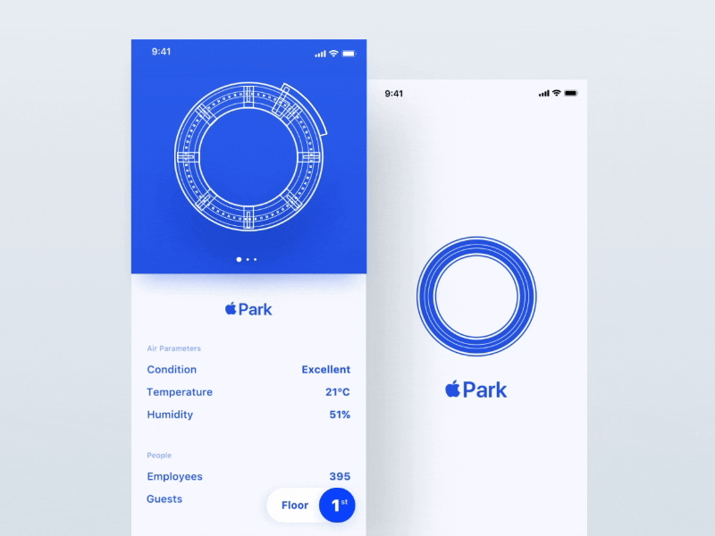 Apple Park - iOS App air apple blue circle fab home ios jobs park building smart home steve jobs