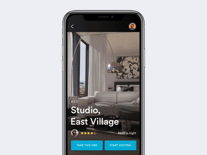 Airbnb App Concept 3d airbnb booking flat furniture home house interior mobile rental travel visiting