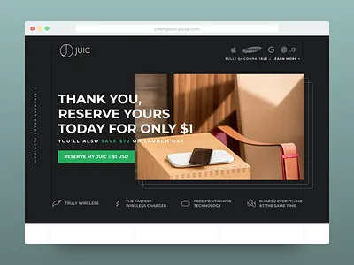 juic Thank You Page confirmation crowd kickstarter landing product source ui web