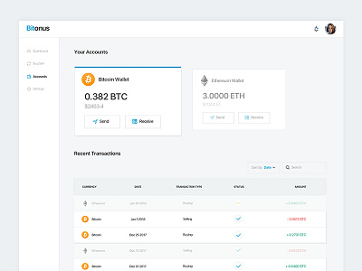 CryptoCurrency Accounts accounts bitcoinwallet buy coins crypto cryptocurrency ethereum sell transactions wallet