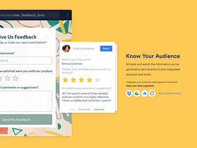 Know Your Audience answer feedback form integration landing poll question rating response star submission survey