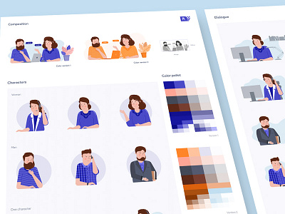 Characters characters crowd sourced design experiment healthcare illustration page site vector web