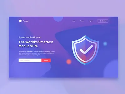 Fencel Landing Page landing page ui vpn website