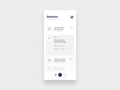 Sessions screen for event app app blue clean conference event ios minimal schedule session simple ui welcome