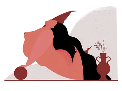 self love confident fat happy illustration love naked nude sexy woman yoga