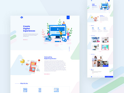 Startup agency | landing page about agency digital footer onepage portfolio services startup team webdesign