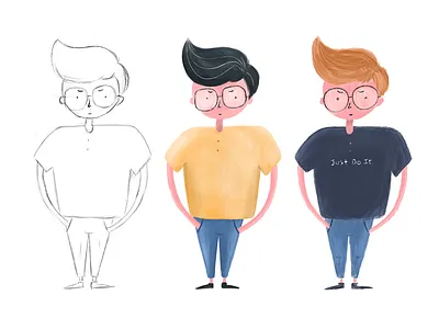 Practicing boy character cute drawing ipad pro just do it lovely nike practicing procreate sketch sunday