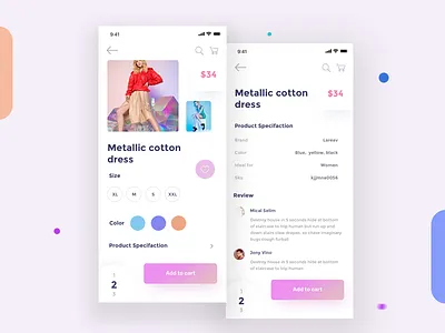 E-commerce App I 02 add to cart cart ecommerce app ecommerce landing page ecommerce ui ecommerce web online shop product details ux women product
