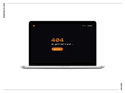 008 Duic 404 Dribbble Small 404 bold challenge colors daily ui challenge dark light not found pixel pixel art settings ui