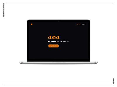 008 Duic 404 Dribbble Small 404 bold challenge colors daily ui challenge dark light not found pixel pixel art settings ui