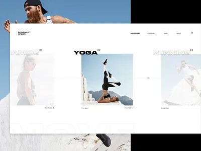 Fashion Product Showcase color flat font interface layout man pilat slider sport typo ui ux