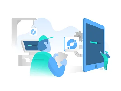 UI Illustration for Harmony blue illustration ui