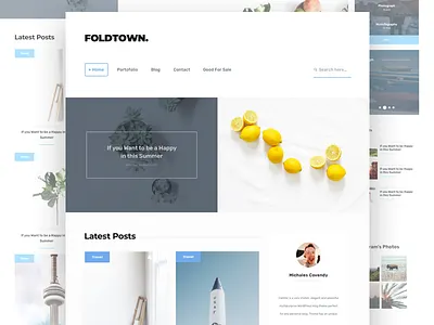 Foldtown Blog Template article blog clean homepage minimalist simple theme themeforest ui ux white wordpress