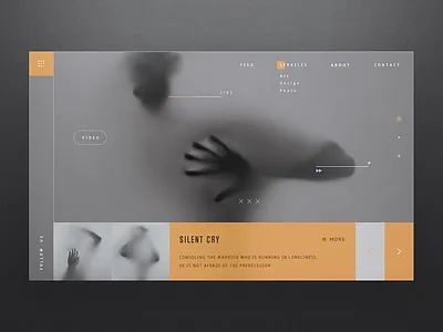 Silent Cry app dashboard flat gold icon photo ui ux web