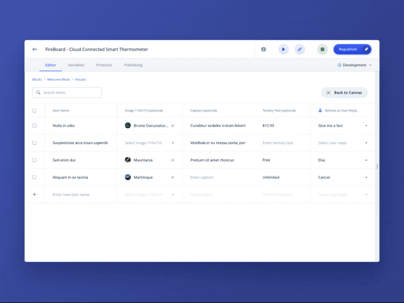 Invocable - Bulk Editor animation application builder bulk editor canvas conversation conversational ui dashboard data management data visualization desktop editor file manager flinto flowchart form long form manager ui voice interface