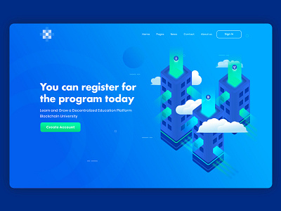 Blockchain education platform blochchain crypto design home page landing page ui ux web