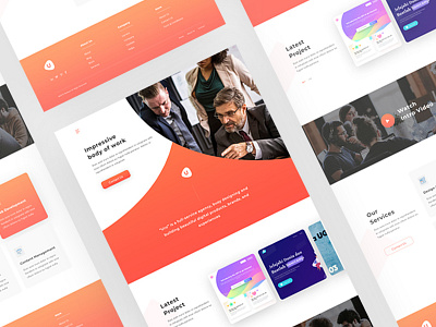 Agency Web Template agency color design gradient portfolio template ui ux web