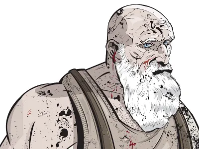 PRINT- GOD from "THE FOREVERMORE WAR" series character character design coloring comic book comic books god hell illustration illustrator inks painting penciling