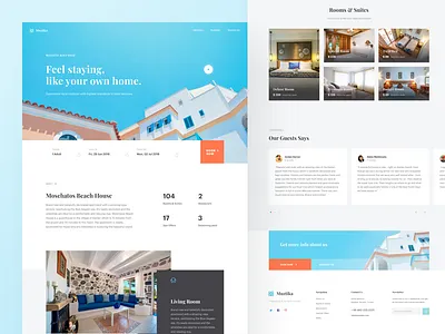Muztika - Hotel Landing Page clean concept homestay hotel landing page minimalist travel website